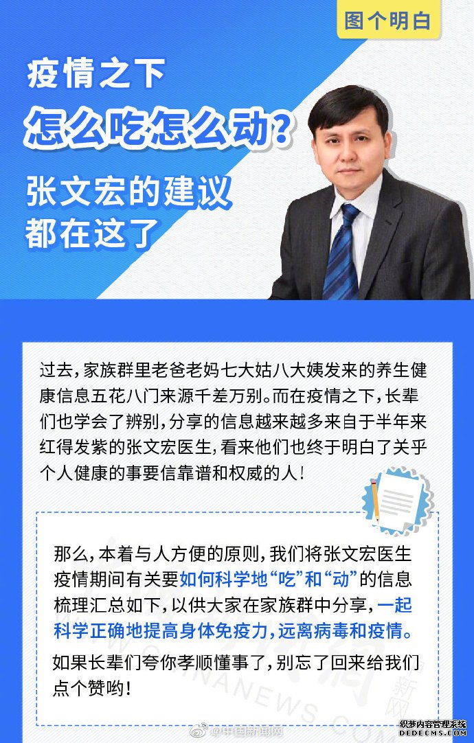 疫情之下怎么吃怎么動？張文宏的建議都在這了