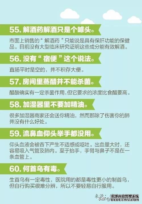 醫(yī)生說的60個健康知識，每個人都應(yīng)該看一看！