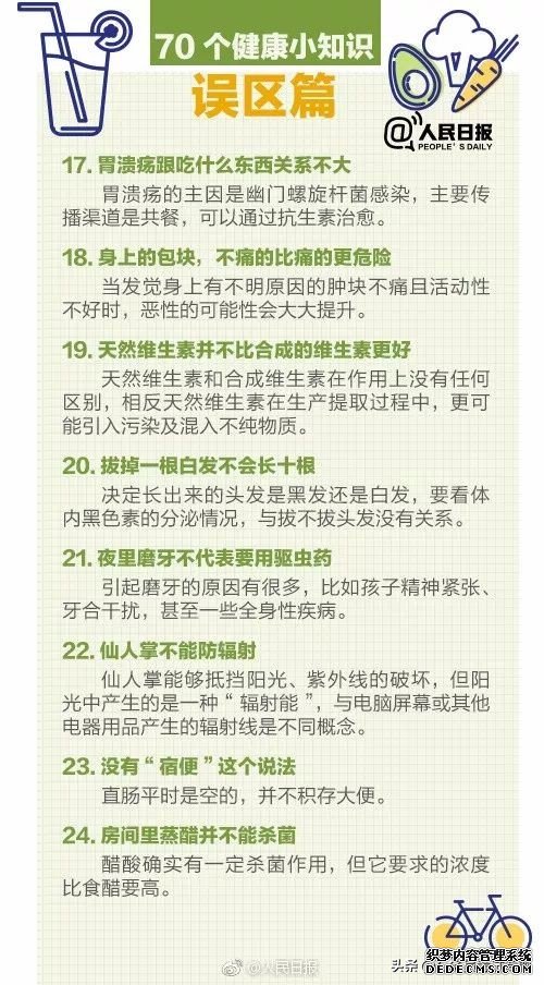 人民日報發(fā)布：70個超實用健康小知識，值得收藏