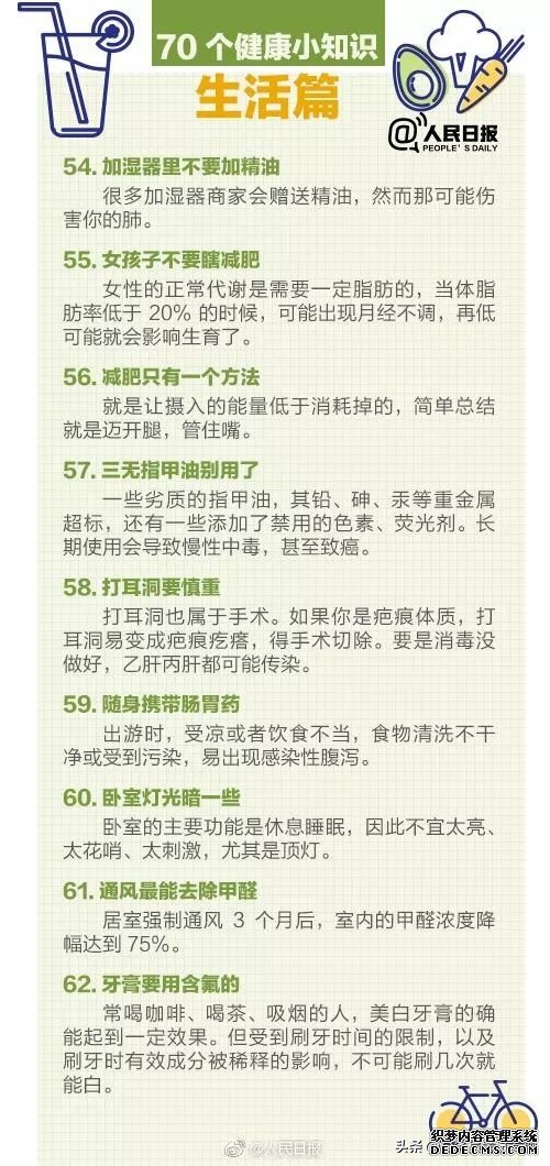 人民日報發(fā)布：70個超實用健康小知識，值得收藏