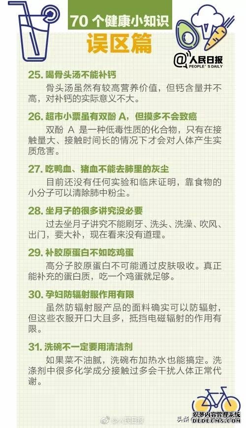 人民日報發(fā)布：70個超實用健康小知識，值得收藏